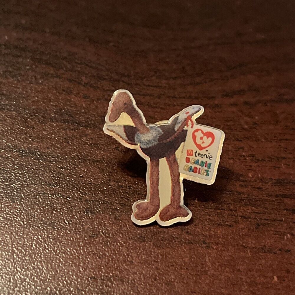 McDonald’s Ty Teenie Beanie Babies Ostrich Employee Lapel Hat Pin